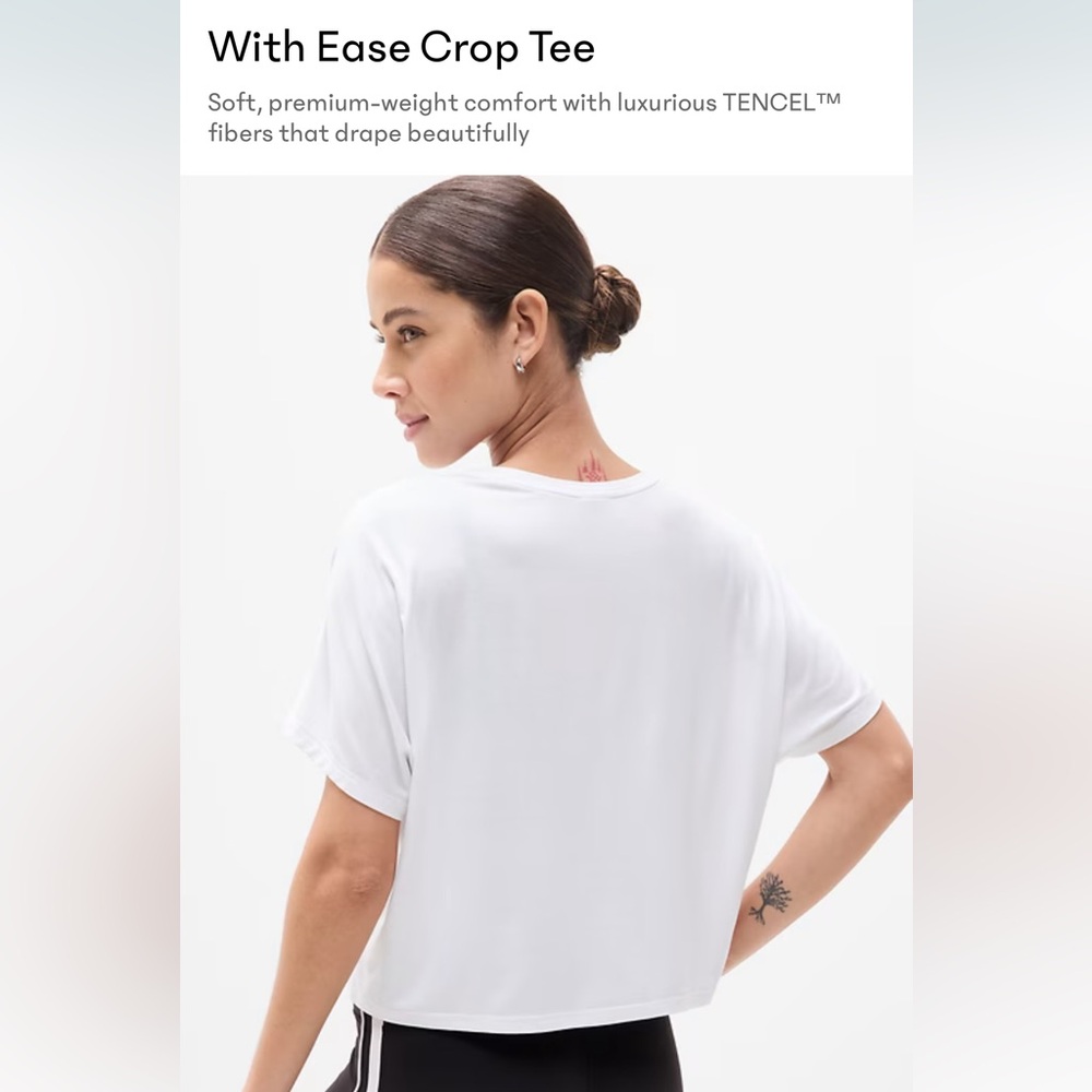 Athleta White Move With Ease Crop Tee - Picture 3 of 8